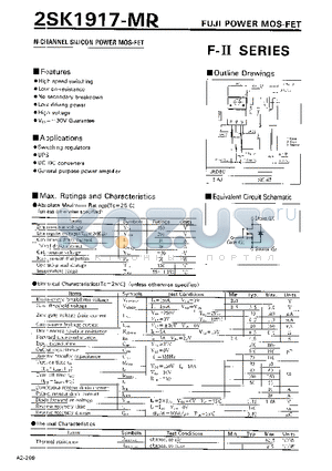 2SK1917-MR datasheet - N-CHANNEL SILICON POWER MOSFET