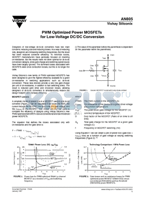 AN805 datasheet - PWM Optimized Power MOSFETs for Low-Voltage DC/DC Conversion
