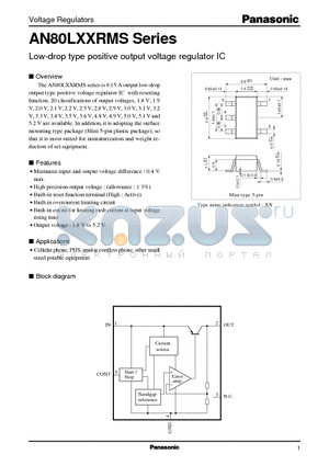 AN80L20RMS datasheet - Low-drop type positive output voltage regulator IC