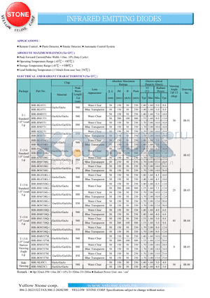 BIR-BL07J4G-1 datasheet - INFRARED EMITTING DIODES