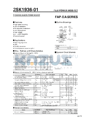 2SK1936-01 datasheet - N-CHANNEL SILICON POWER MOS-FET