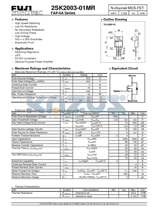 2SK2003-01MR datasheet - N-channel MOS-FET