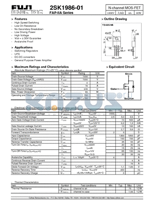 2SK1986-01 datasheet - N-channel MOS-FET