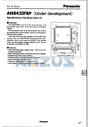 AN8420FBP datasheet - Spindle/Voice Coil Motor Drive IC