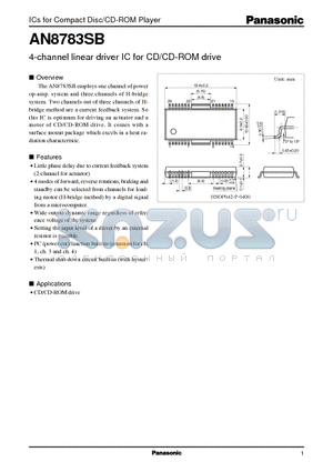 AN8783SB datasheet - 4-channel linear driver IC for CD/CD-ROM drive