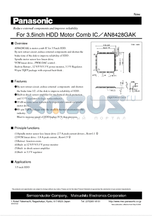 AN8428GAK datasheet - For 3.5inch HDD Motor Comb IC