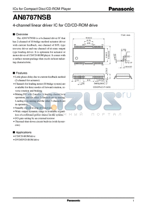 AN8787NSB datasheet - 4-channel linear driver IC for CD/CD-ROM drive