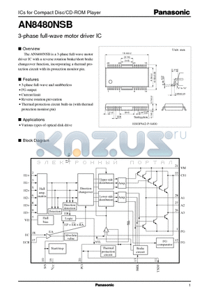 AN8480NSB datasheet - 3-phase full-wave motor driver IC