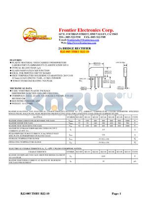 BJ2-06 datasheet - 2A BRIDGE RECTIFIER