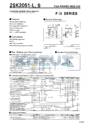 2SK2051-L datasheet - N-CHANNEL SILICON POWER MOSFET