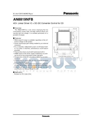 AN8819 datasheet - 4Ch. Linear Driver IC  DC-DC Converter Control for CD