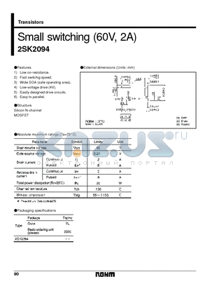 2SK2094 datasheet - Small switching (60V, 2A)