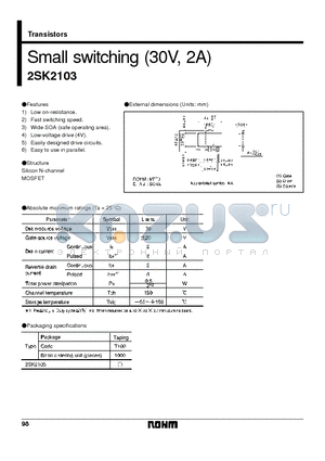 2SK2103 datasheet - Small switching (30V, 2A)