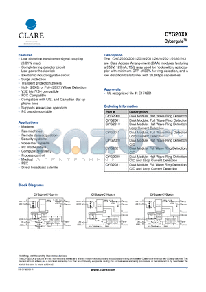 CYG2010 datasheet - Cybergate