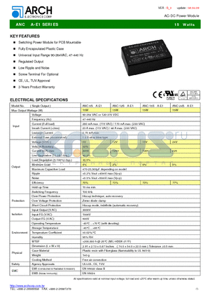 ANC-5S12DA-E1 datasheet - AC-DC Power Module