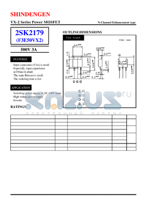 2SK2179 datasheet - VX-2 Series Power MOSFET(500V 3A)
