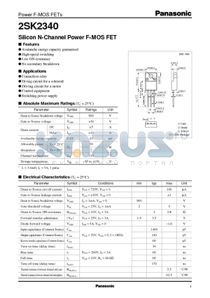 2SK2340 datasheet - Silicon N-Channel Power F-MOS FET