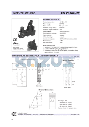 14FF-2Z-C2 datasheet - RELAY SOCKET