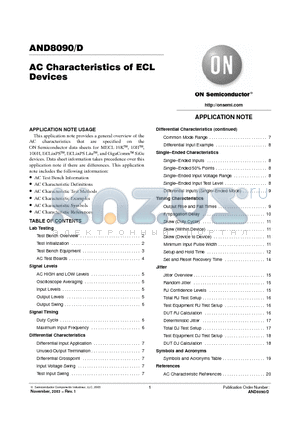 AND8090 datasheet - AC Characteristics of ECL Devices