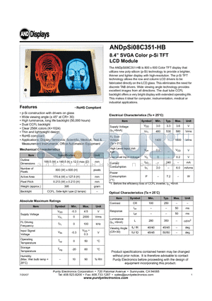 ANDPSI08C351-HB datasheet - LCD Module
