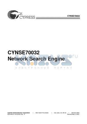 CYNSE70032 datasheet - Network Search Engine