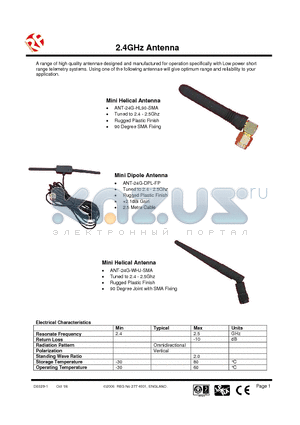 ANT-24G-WHJ-SMA datasheet - 2.4GHz Antenna