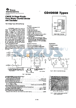 CD4060BE datasheet - CMOS 14-STAGE RIPPLE-CARRY BINARY COUNTER/DIVIDER AND OSCLLLATOR