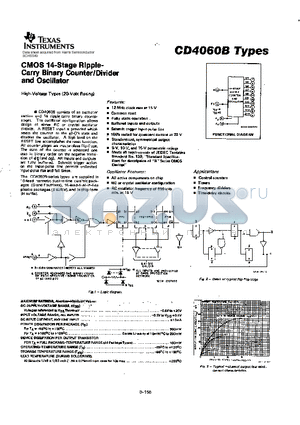 CD4060BF datasheet - CMOS 14-STAGE RIPPLE-CARRY BINARY COUNTER/DIVIDER AND OSCLLLATOR