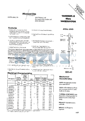 14KESD14 datasheet - AXIAL LEAD