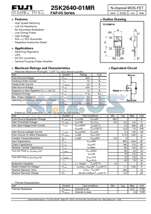 2SK2640 datasheet - N-channel MOS-FET