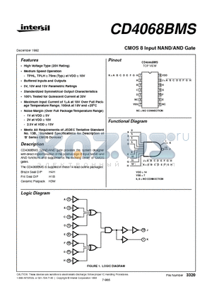 CD4068 datasheet - CMOS 8 Input NAND/AND Gate