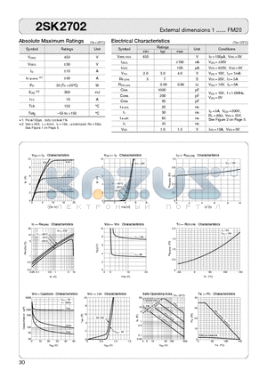 2SK2702 datasheet - MOSFET