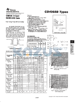 CD4068BM datasheet - CMOS 8-INPUT NAND AND GATE