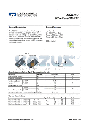 AO3460_10 datasheet - 60V N-Channel MOSFET