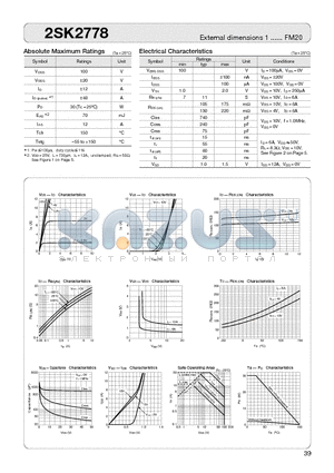 2SK2778 datasheet - MOSFET
