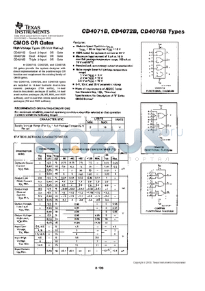 CD4071BMT datasheet - CMOS OR GATES