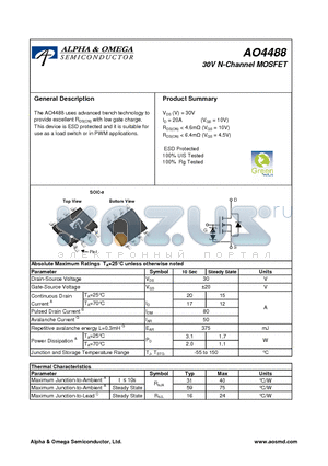 AO4488_10 datasheet - 30V N-Channel MOSFET