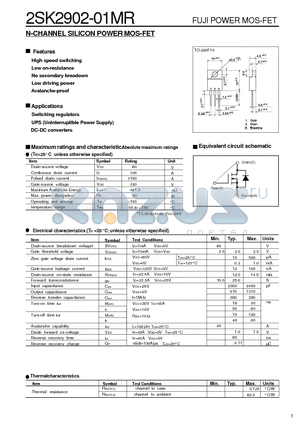 2SK2902 datasheet - N-CHANNEL SILICON POWER MOS-FET