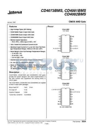 CD4082BMS datasheet - CMOS AND Gate