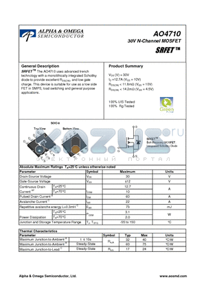 AO4710_10 datasheet - 30V N-Channel MOSFET