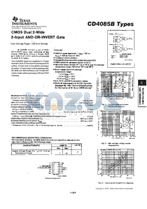 CD4085BMT datasheet - CMOS DUAL 2-WIDE 2-INPUT AND-OR-INVERT GATE