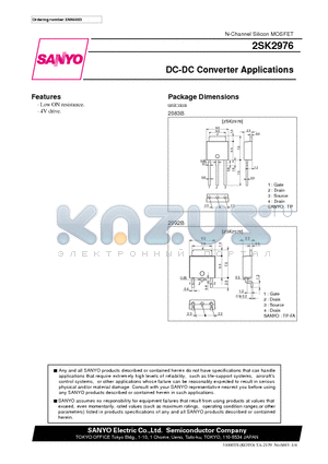 2SK2976 datasheet - DC-DC Converter Applications