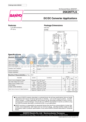 2SK2977LS datasheet - DC/DC Converter Applications