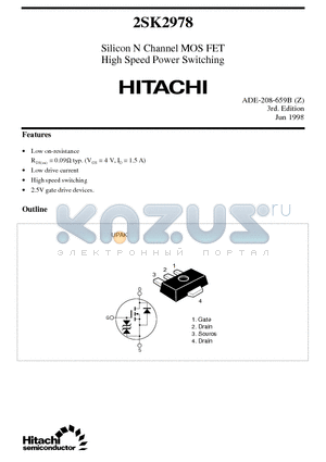2SK2978 datasheet - Silicon N Channel MOS FET High Speed Power Switching