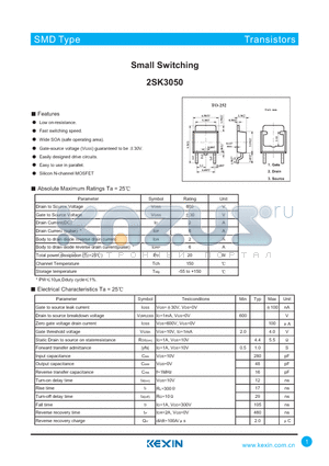 2SK3050 datasheet - Small Switching