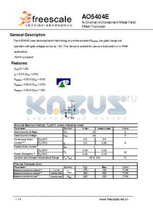 AO5404E datasheet - N-Channel Enhancement Mode Field Effect Transistor