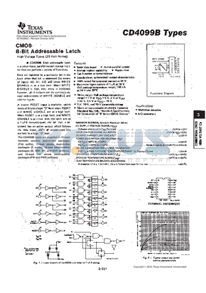 CD4099B_12 datasheet - CMOS 8-BIT ADDRESSABLE LATCH