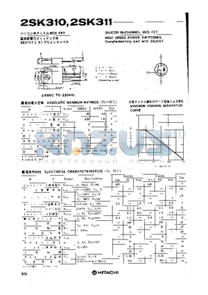 2SK310 datasheet - SILICON N-CHANNEL MOS FET (HIGH SPEED POWER SWITCHING)