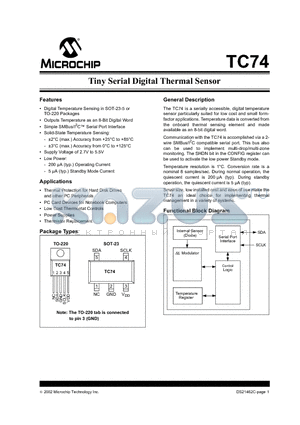 21462C datasheet - Tiny Serial Digital Thermal Sensor