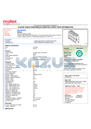 0917803001 datasheet - 2.50mm (.098